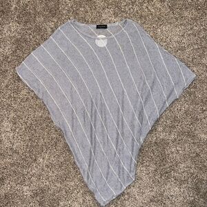 Women’s Get Gorgeous Poncho Look-alike Grey/Purple Short Sleeved Top